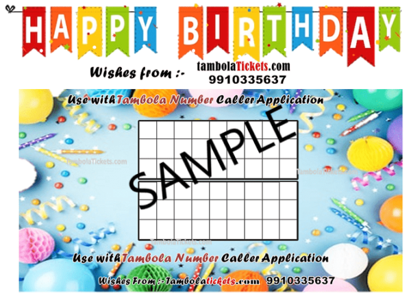 Purchase Birthday Theme Tambola, Bingo, Housie Ticket