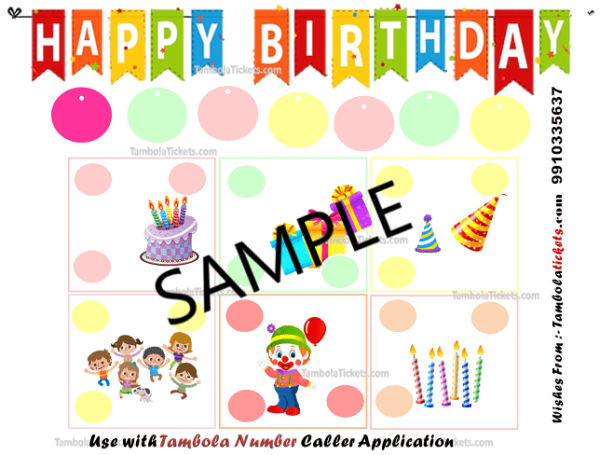 Purchase Birthday Theme Tambola, Bingo, Housie Ticket