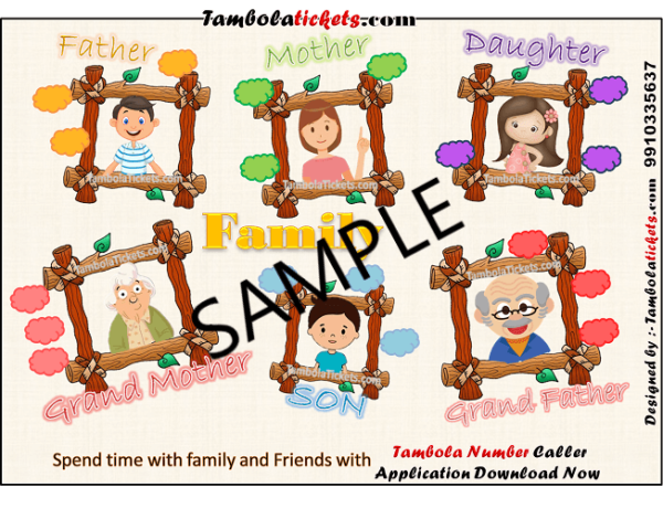 Purchase Family Theme Tambola, Bingo, Housie Ticket