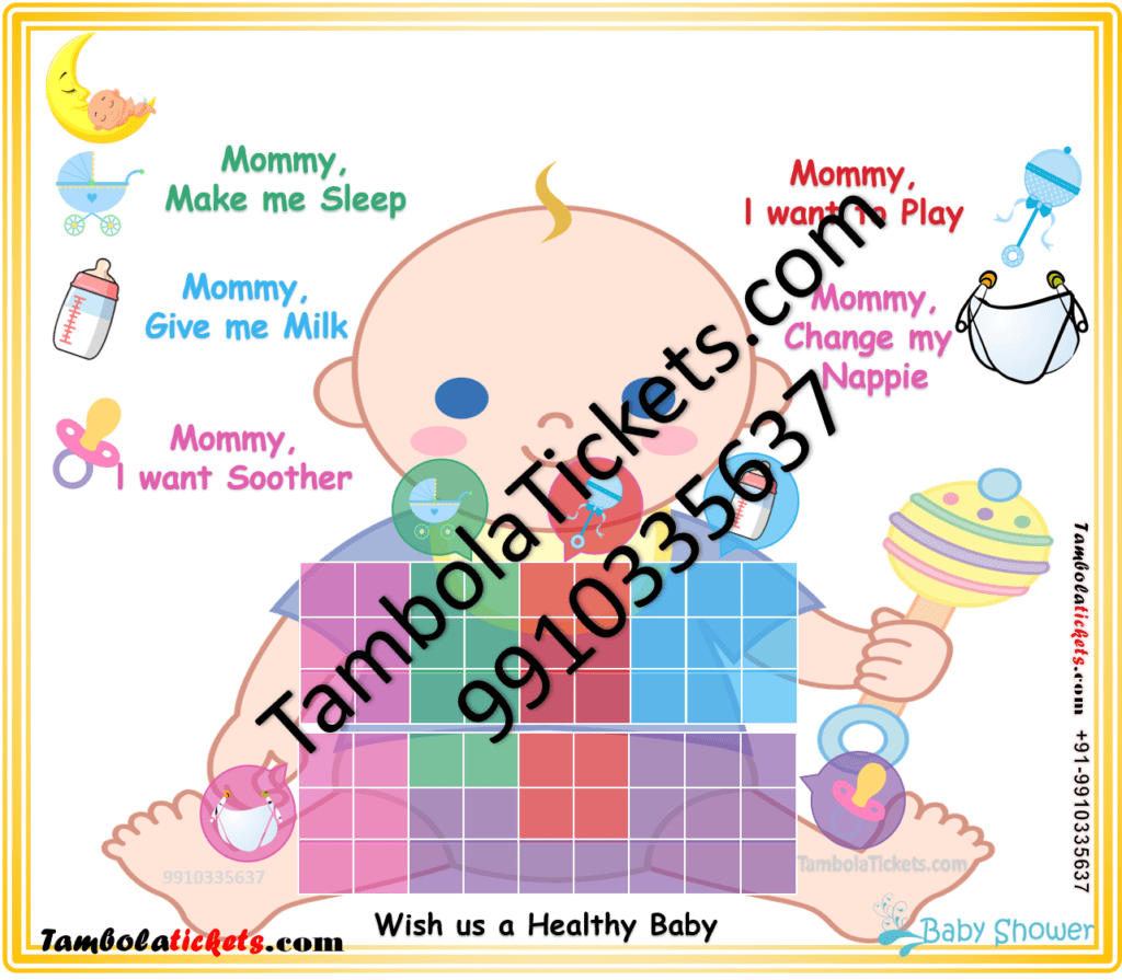 baby shower tambola tickets printable