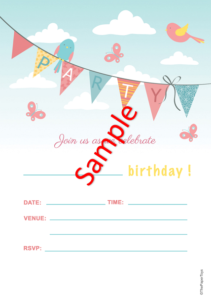 Birthday Invitation Card : TICB35 - TambolaTickets.com