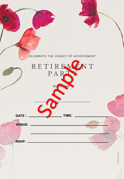 Retirement Party Invitation Card : TICR20 - TambolaTickets.com