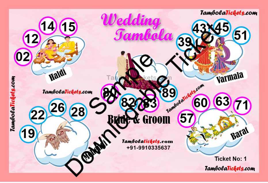 Mehendi Ki Raat Wedding theme tambola| Housie | Bingo Ticket | Premium Quality tambola tickets - Image 2