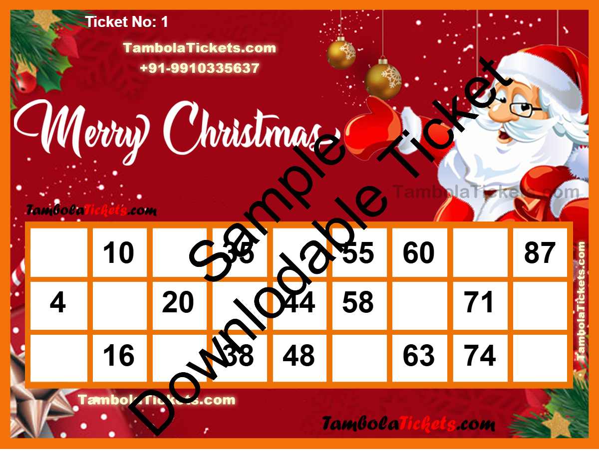 Merry Christmas Classic Special theme tambola| Housie | Bingo Ticket | Premium Quality tambola tickets - Image 2
