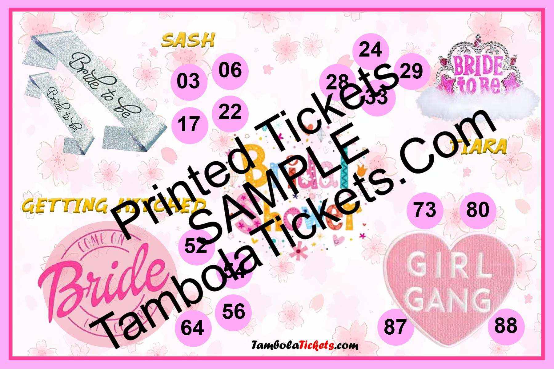 Getting Hitched Bridal Shower theme tambola| Housie | Bingo Ticket | Premium Quality tambola tickets