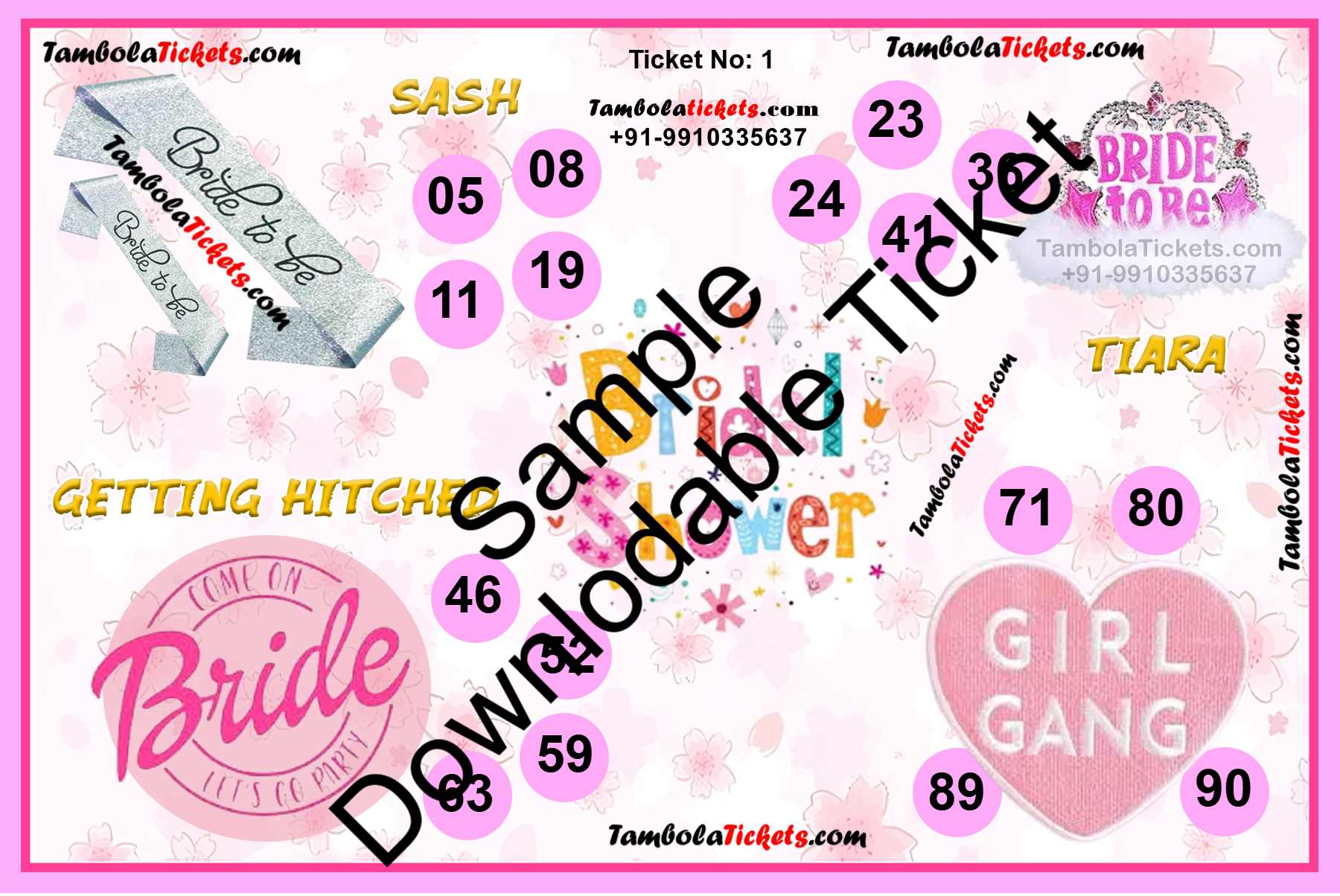 Getting Hitched Bridal Shower theme tambola| Housie | Bingo Ticket | Premium Quality tambola tickets - Image 2