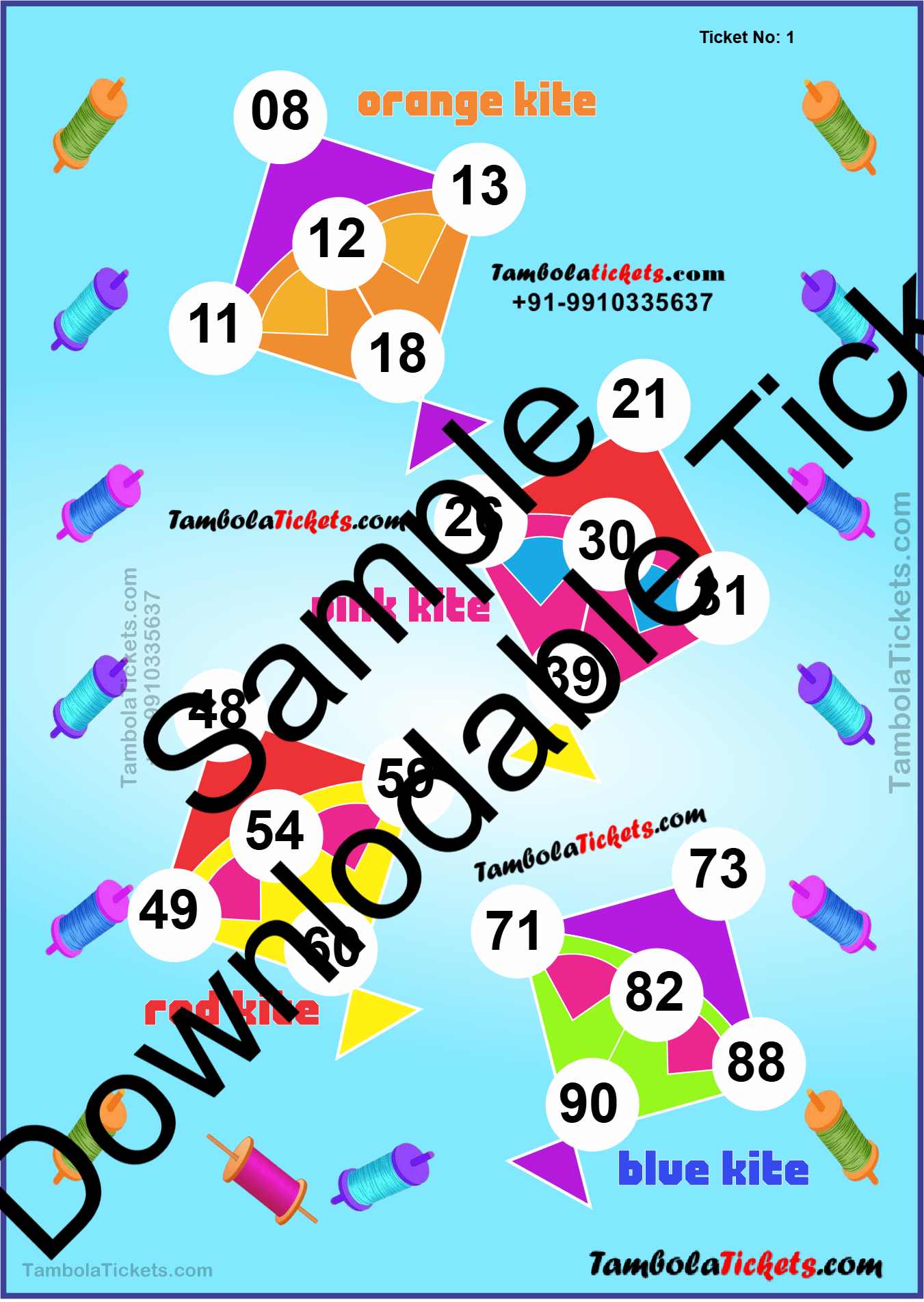 Fly High with Kites theme tambola| Housie | Bingo Ticket | Premium Quality tambola tickets - Image 2