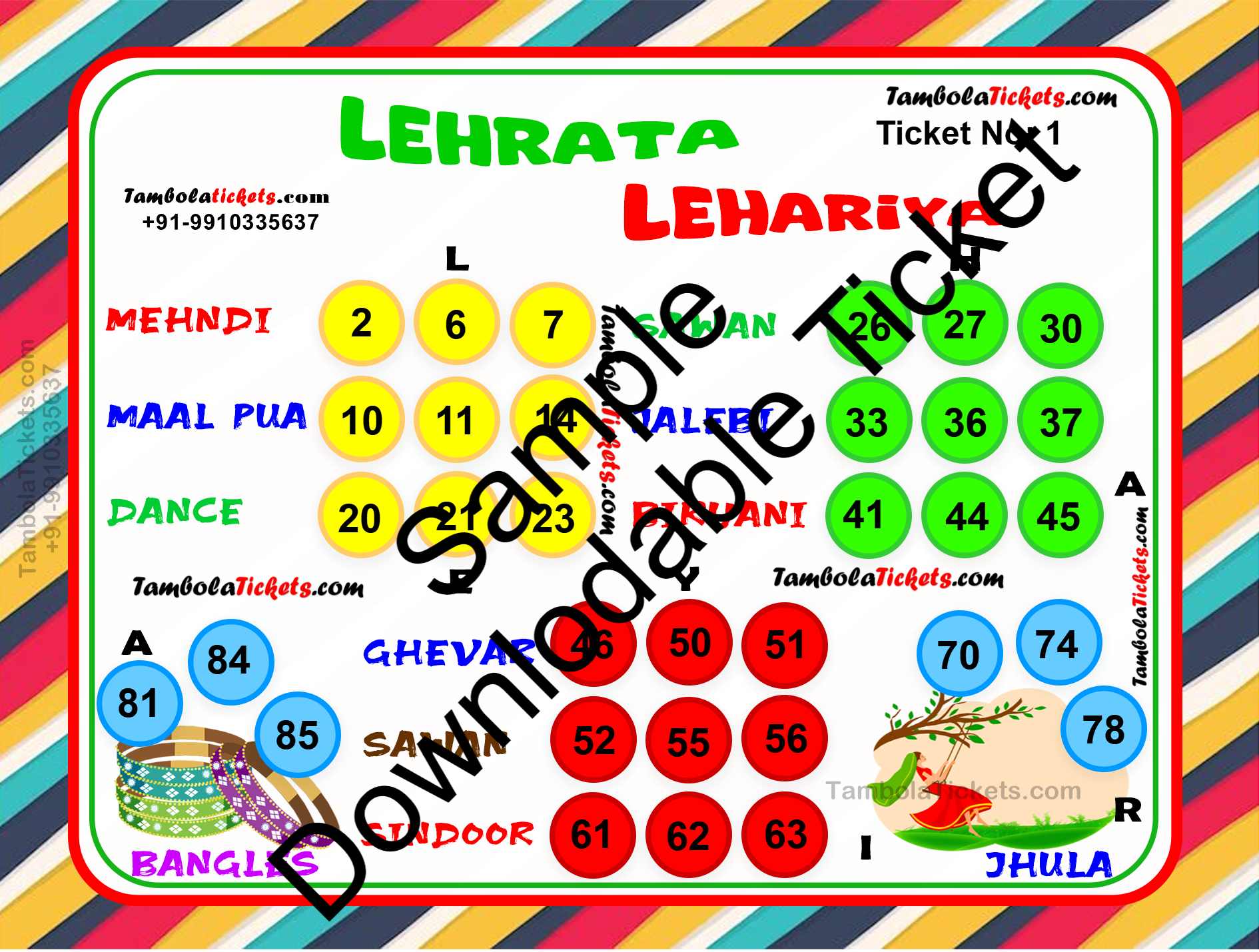 Lehrata Lehariya theme tambola| Housie | Bingo Ticket | Premium Quality tambola tickets - Image 2