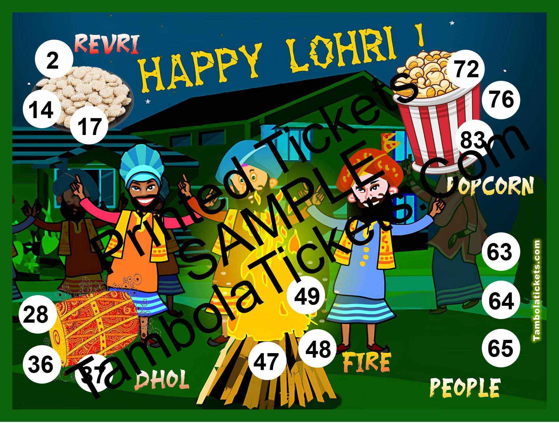 Punjabi Lohri Special theme tambola| Housie | Bingo Ticket | Premium Quality tambola tickets