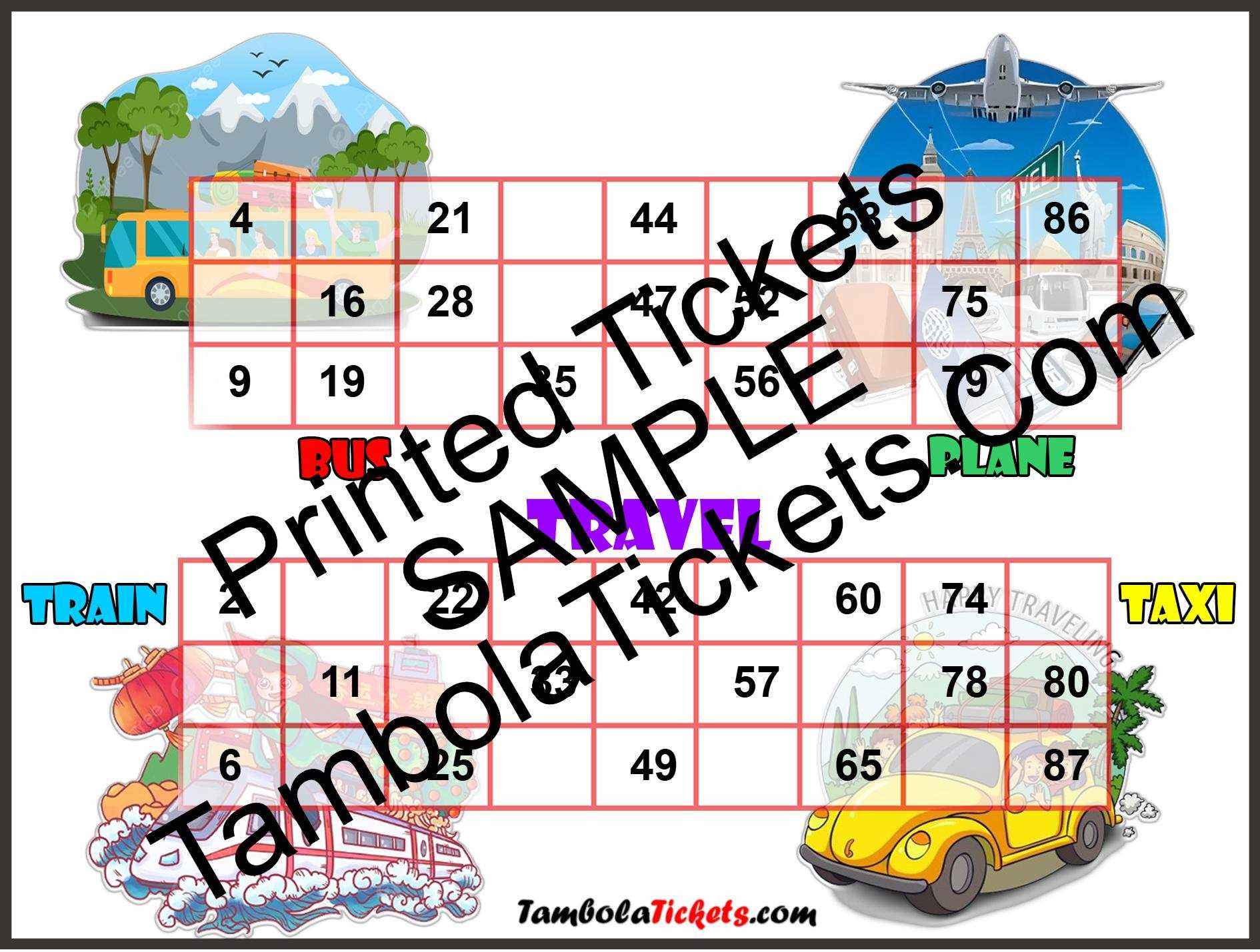 Modes of Transportation Double Classic Special theme tambola| Housie | Bingo Ticket | Premium Quality tambola tickets