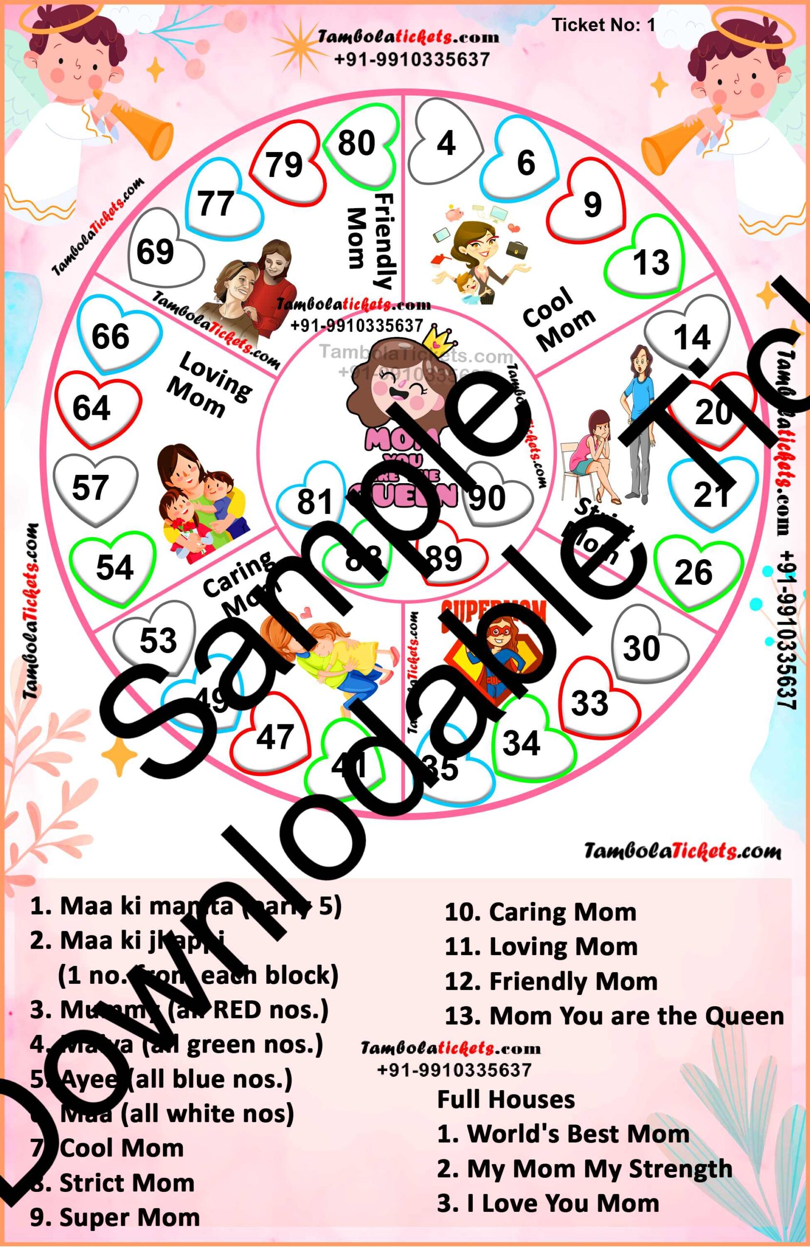 Maa Ki Mamta Mother’s Day Special theme tambola| Housie | Bingo Ticket | Premium Quality tambola tickets - Image 2