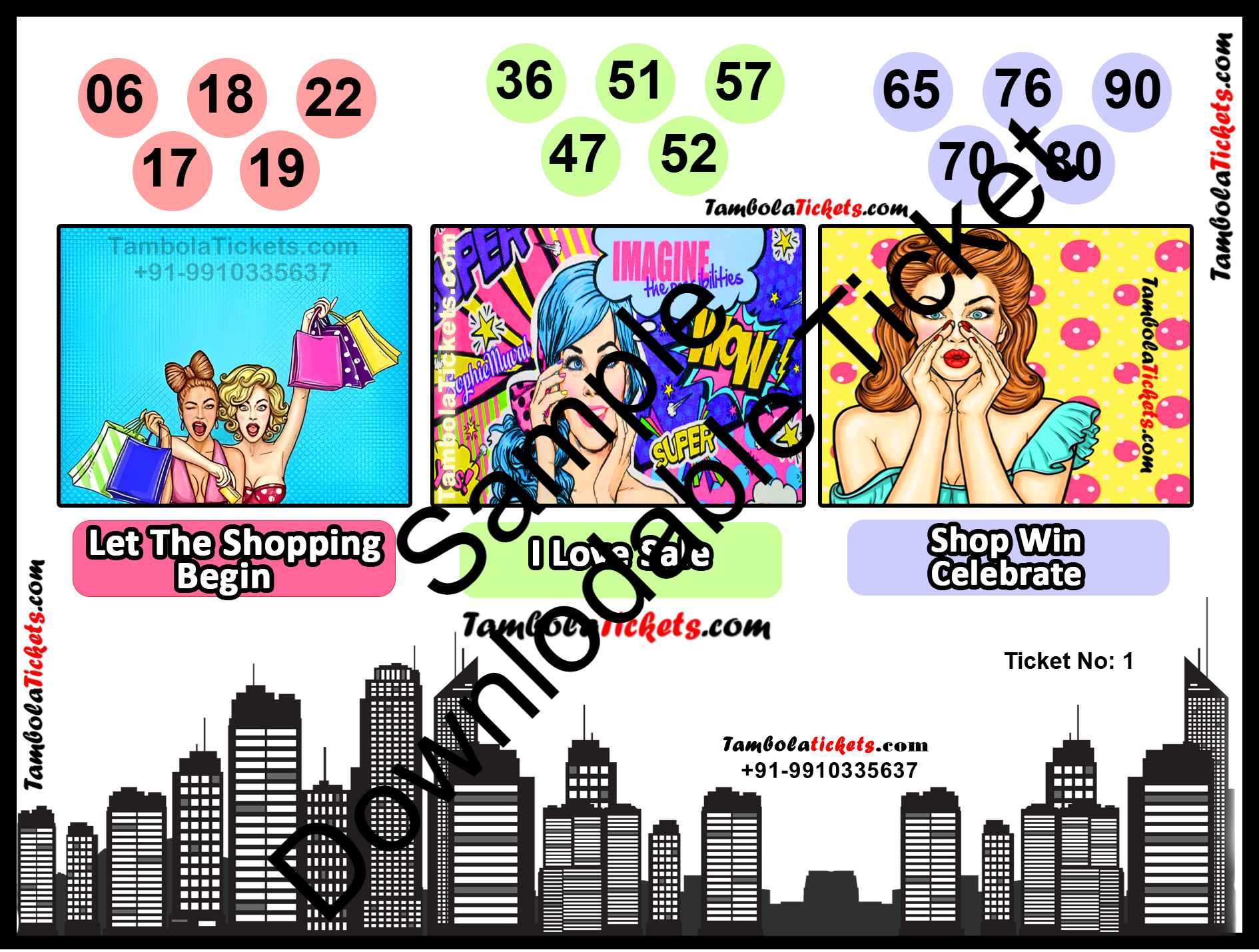 Let the Shopping Begin theme tambola| Housie | Bingo Ticket | Premium Quality tambola tickets - Image 2