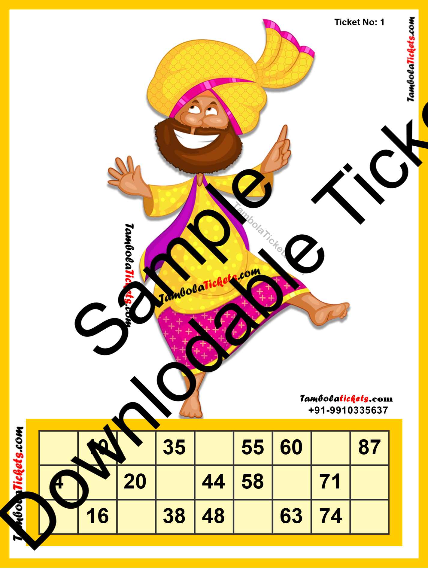 Bhangra Special Single Classic theme tambola| Housie | Bingo Ticket | Premium Quality tambola tickets - Image 2