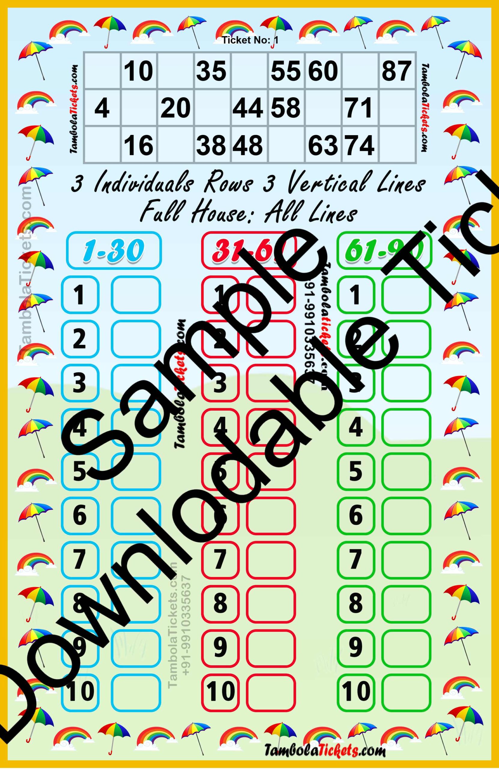 Single Classic Unique Style theme tambola| Housie | Bingo Ticket | Premium Quality tambola tickets - Image 2