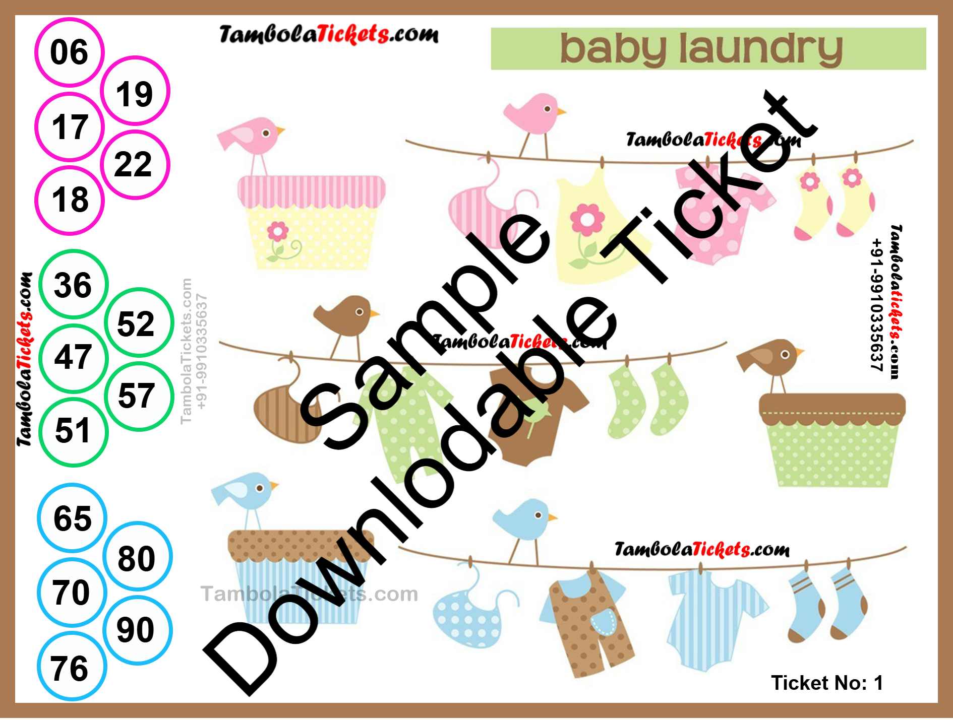 Little Ones Clothesline Fun theme tambola| Housie | Bingo Ticket | Premium Quality tambola tickets - Image 2