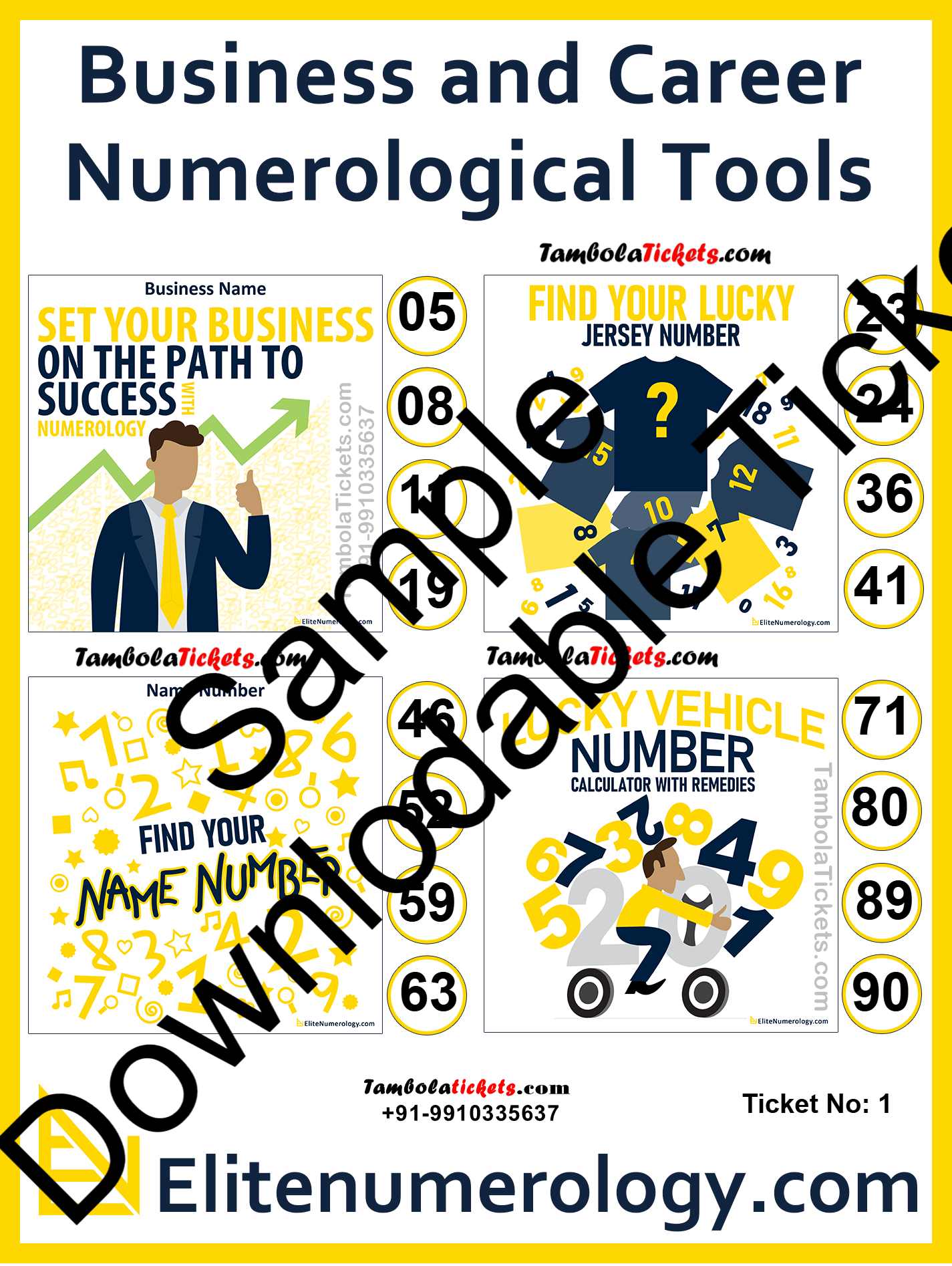 EliteNumerology Business and Career theme tambola| Housie | Bingo Ticket | Premium Quality tambola tickets - Image 2